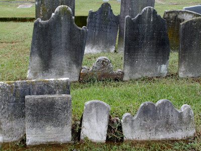 Greenwood Cemetery headstones.