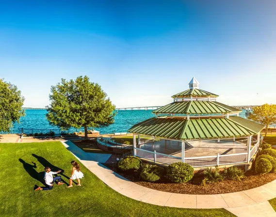 Wedding proposal in Union Point Park in New Bern, NC.